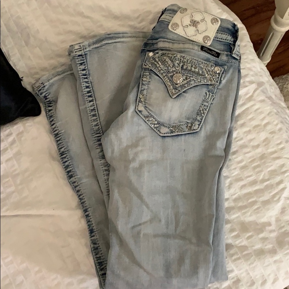 Miss me light wash boot cut blue jeans
